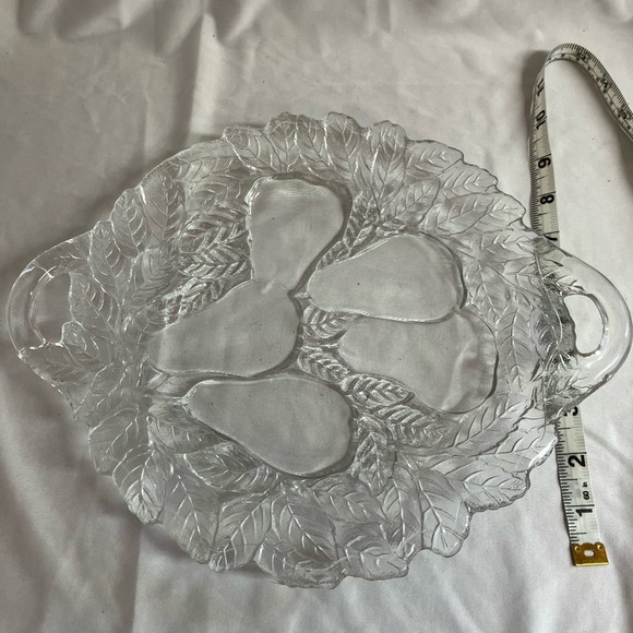 Clear Glass Pear Design Serving Platter - Picture 3 of 5